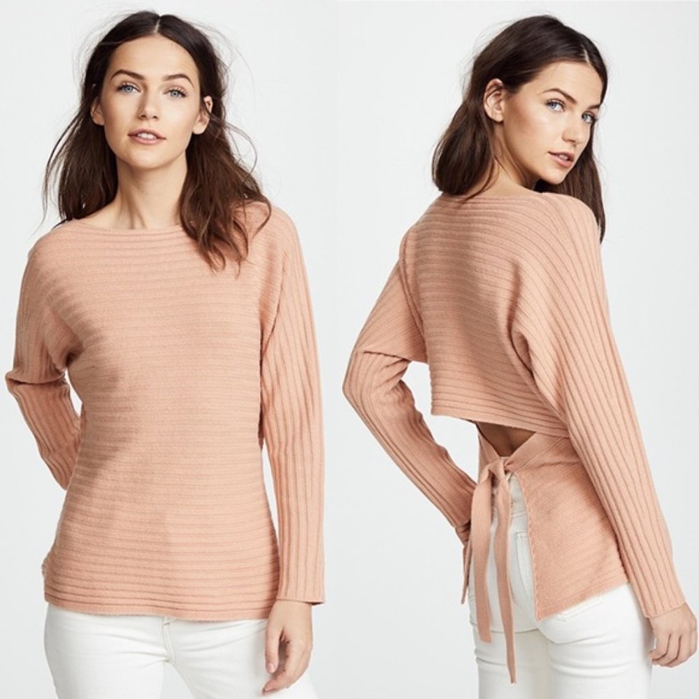 Vince Tie Back Dolman Sweater Blush